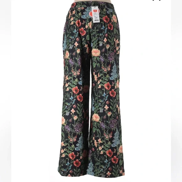 Cider floral wide print woven wide leg trouser new with tags size large - Picture 2 of 3